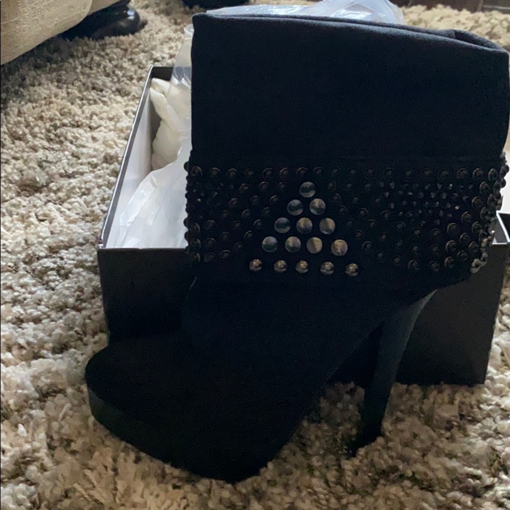 Brand new BEBE platform studded boots. Never Worn!